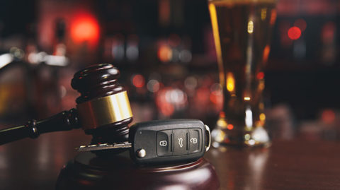 Car-Keys-Surrounded-by-A-Glass-of-Beer-and-a-Gavel