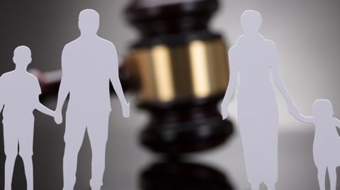 Divorce representation with a judge gavel