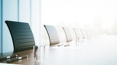 Conference room with tables and chairs