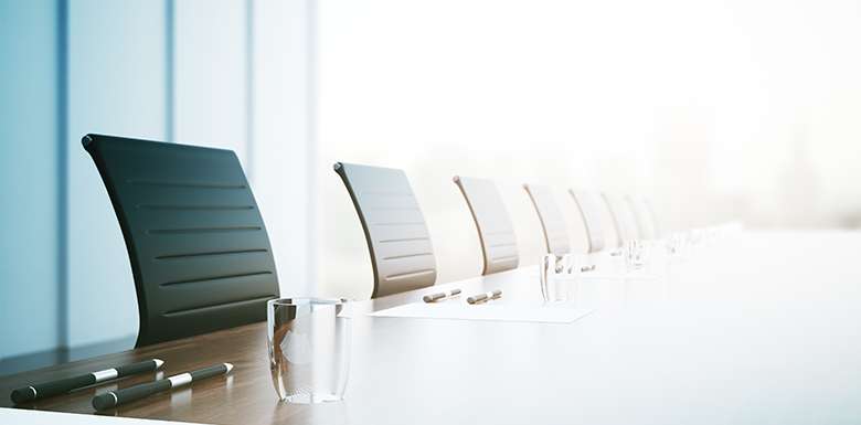 Conference room with tables and chairs