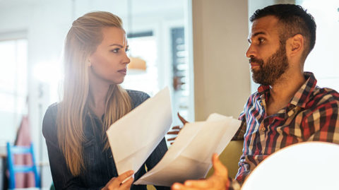 Couple figuring out if divorce or separation is better