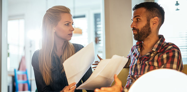 Couple figuring out if divorce or separation is better