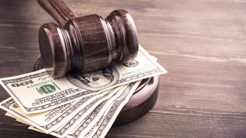 Gavel with cash image